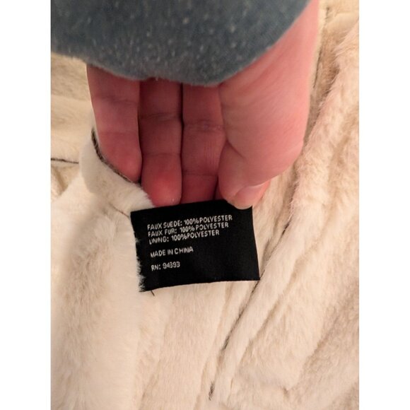 Altard State Brown Faux Suede Jacket With White Faux Fur Lining Size M - Picture 6 of 6